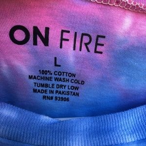 On Fire Tops - Tie dye autism “MOM” t shirt semi crop On Fire Tops - Tie dye autism “MOM” t shirt semi crop